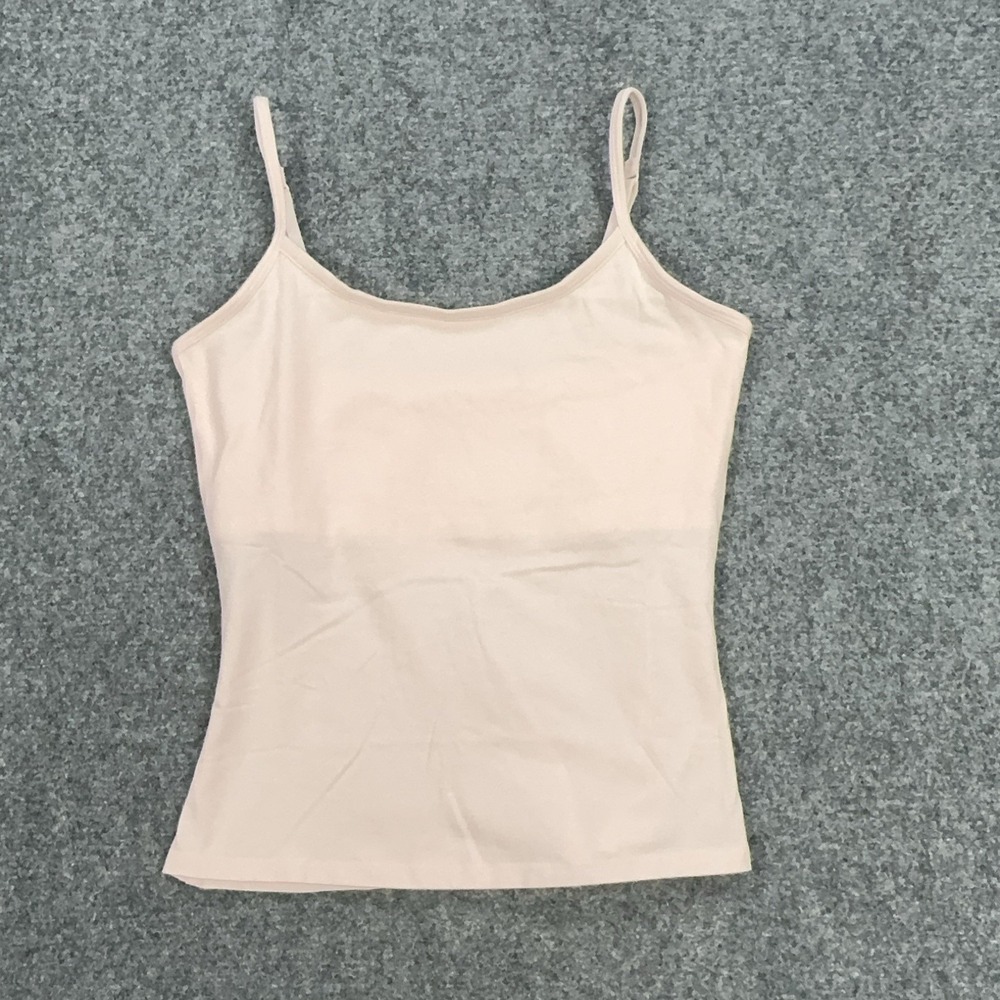 Pact Camisole Tank Top Womens Small Pink Organic Cotton Stretch Jersey Shelf Bra